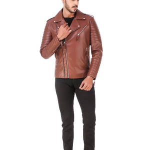 Chaqueta de Cuero Estilo Motero de Invierno Vintage para Hombre, Personalizada en Cuero de Oveja con Detalles Acolchados - Product Image 4