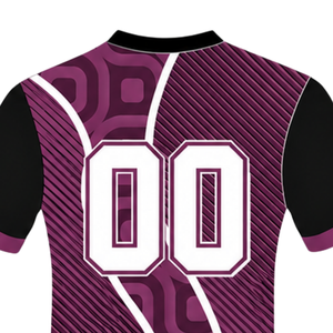 Camiseta de Rugby Negra Borgoña de Manga Corta con Cuello en V, Uniforme de Equipo Geométrico Personalizado, Ropa Deportiva Transpirable para Entrenamiento - Product Image 4