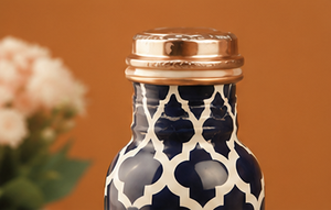 Luxury Moroccan Print Vacuum <b>Flask</b> Gift Set Stainless Steel Thermal Water Bottle with <b>2</b> <b>Cups</b> Premium Insulated Travel <b>Flask</b> Set - Product Image 2