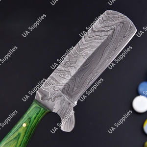 มีดแค้มปิ้งเหล็กดามัสกัสสั่งทำพิเศษ OEM คมกริบ ใบมีดตรง ขายส่ง มีดเดินป่ากลางแจ้ง ของขวัญสำหรับผู้ชาย - Product Image 6
