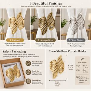 Premium Gold Metal Leaf Pair <b>Curtain</b> Tieback for Luxury Living Room Bedroom Hotel Window Decor Wholesale Supplier - Product Image 5