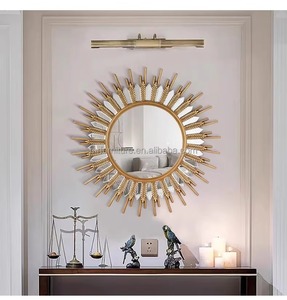 Modern LuxurWall <b>Mirror</b> Glass Sun Decorative Hanging Art Entryway Background Living Room Dining Room <b>Round</b> Handmade REHMAN CRAFT - Product Image 5