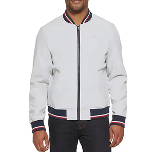 Lightweight Customized <b>Men's</b> Varsity Baseball Letter <b>Jacket</b> Blue Yellow Stand Collar Stitched Text Logo Embossed Breathable - Product Image 2