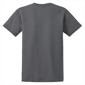 Camiseta de Jersey Casual para Hombre, Cuello Redondo, Manga Corta, Color Gris Oscuro Sólido, Corte Holgado, 100% Algodón, Impresión Digital - Product Image 1