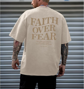 T-shirt Homme Personnalisé avec Logo OEM, 100% Coton 240 GSM, Qualité Supérieure, Motifs Religieux Oversize, Effet Délavé, Style Streetwear Tendance - Product Image 5