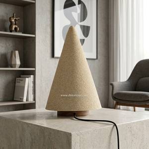 Lampe de table LED moderne en résine avec abat-jour conique simple pour chambre à coucher et salon, veilleuse décorative - Product Image 6