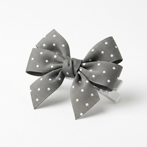 ริบบิ้นโกรเกรนลายจุดสีเทาขนาด 6 มม. สำหรับงานจัดดอกไม้ เครื่องประดับเสื้อผ้า และงานตกแต่งห่อของขวัญ ขายส่ง - Product Image 1