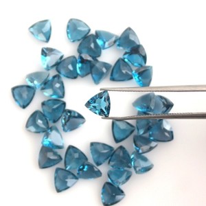 Topacio Azul de Londres Natural de 6mm, Facetado en Trillón, Piedras Sueltas Calibradas de Alta Calidad para Anillos y Pendientes, Venta al por Mayor - Product Image 2