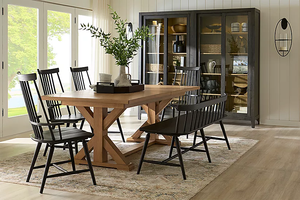 Modern Wood Sideboard <b>Cabinet</b> with Glass Doors and Storage for Dining Room Furniture - Product Image 3