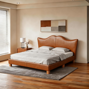 High-<b>End</b> Modern Design Queen King Size Solid Wood <b>Bed</b> Base Upholstered Headboard <b>Bed</b> Frame for Bedroom - Product Image 5