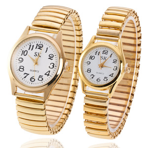 Montre à quartz classique à grand cadran avec bracelet élastique 3897, montres pour hommes et femmes, montre de couple tendance - Product Image 2
