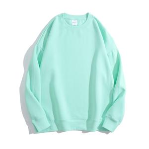 Sweat-shirt à col rond surdimensionné vert menthe unisexe, décontracté, tricoté, couleur unie, vêtement d'automne, coupe classique, manches longues 20247 - Product Image 1