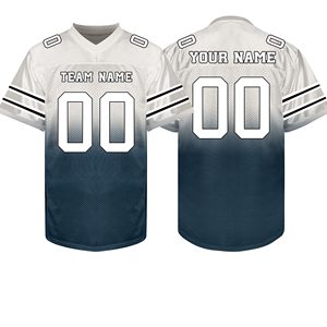 Maillot de football américain vintage streetwear, coupe oversize et carrée, en maille avec impression par sublimation, style décontracté hip-hop pour équipe - Product Image 1