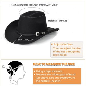 Sombrero Fedora Vaquero Unisex con Ala Enrollable y Cinturón con Hebilla, Proveedor al por Mayor - Product Image 3