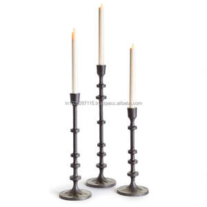 <b>Large</b> black iron <b>candle</b> holder with premium structure ideal for event centerpieces or home decorations - Product Image 6