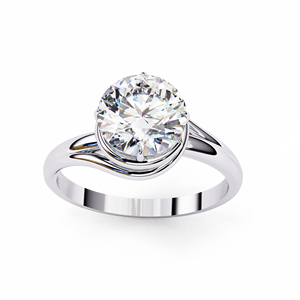 Anillo de Compromiso de Moissanita con Corte Brillante Redondo para Mujer, Anillo de Boda Solitario Ajustable, Joyería Chapada, Regalo - Product Image 5