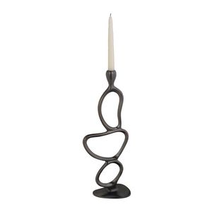 Porte-bougie décoratif en aluminium, décoration métallique haut de gamme pour un espace de vie luxueux et une table à manger contemporaine. - Product Image 3