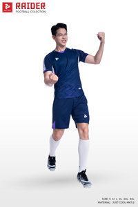 Ensemble de maillots de football personnalisés, uniforme de football Raider, séchage rapide, respirant, 100% polyester, col en V, hommes, femmes, fabricant OEM ODM - Product Image 4