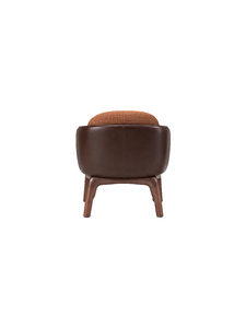 Midcentury Modern <b>Armchair</b> With Solid Wooden Legs And <b>Brown</b> Upholstery For Living Room Hotel Apartment Meetings use - Product Image 6