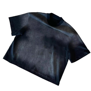 Casual Men's Boxy Cropped t Shirt Custom Plus Size Men's <b>Plain</b> <b>White</b> T-shirt Summer Heavyweight Drop Shoulder <b>Tee</b> Shirt - Product Image 1