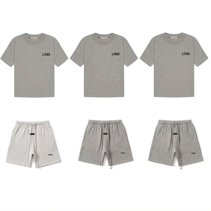 Conjunto de Verano Personalizado de Ropa Urbana Informal, Camiseta de Cuello Redondo y Pantalones Cortos, Conjunto Deportivo de 2 Piezas para Hombre - Product Image 1