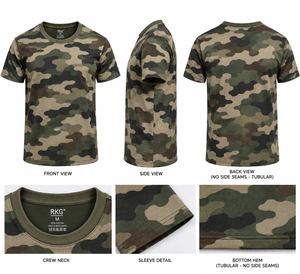 เสื้อยืดคอตตอนพิมพ์ลายดิจิตอลลายพรางสำหรับผู้ชาย แขนสั้น คอกลม ทรงปกติ ผลิตในบังกลาเทศ - Product Image 1