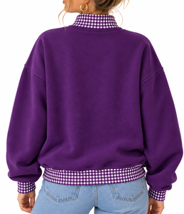 Sudadera Oversize de Cuello Alto para Mujer al por Mayor, Personalizada con Bordado, de Algodón y Felpa, Estilo Casual Urbano - Product Image 4