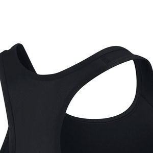 Sujetador deportivo de yoga morado para mujer, espalda cruzada, cuello redondo, transpirable, de alto soporte, con logo frontal estampado, de Spandex/Nylon con cristales, Vyrra - Product Image 5