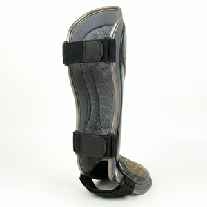 Protège-tibias en néoprène bleu, élastique, réglable avec fermeture auto-agrippante, équipement de protection pour la boxe, unisexe pour adultes, couleur unie - Product Image 5