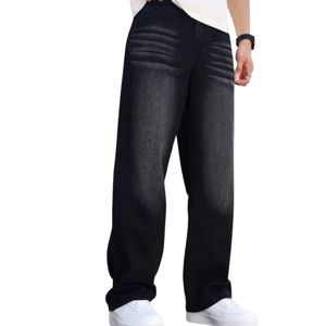 Jeans Unisex Ligeros de Pierna Recta Lavados, Transpirables, de Secado Rápido, en Mezclilla Azul Oscuro, Pantalones Casuales para Venta al Por Mayor - Product Image 4