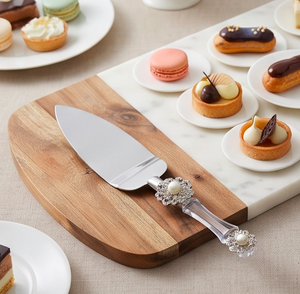Espátula y Cuchillo para Pastel con Diseño de Cuentas de Cristal Acrílico, Herramientas de Acero Inoxidable para Servir, Cuchillo para Ceremonias y Bodas - Product Image 5