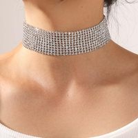 Collier ras-du-cou personnalisé pour femme en tissu noir orné de strass, collier large en cristal, collier scintillant en diamant pour tenue de club