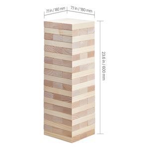Torre de Madera de Pino Gigante de 60 Bloques con Caja de Almacenamiento y Marcador, Juego de Apilamiento de Madera para Desarrollar Habilidades de Equilibrio - Product Image 2
