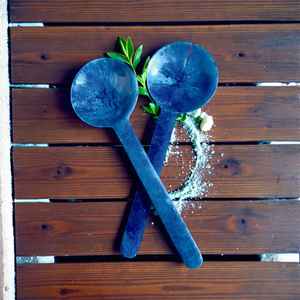 Servidor de ensalada decorativo de resina, juego de servidores de ensalada ecológicos, cuchara para servir con mango medidor, apto para lavavajillas. - Product Image 1