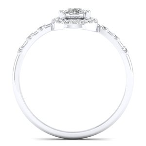 Anillo Halo de Moissanita con Corte Pera de 0.61 Quilates en Oro Sólido de 14K, Precio al por Mayor REYES, para Mujer, Joyería Fina Clásica con Certificación GRA - Product Image 4