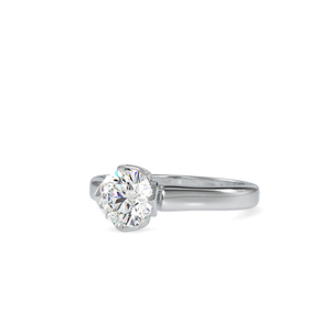 925 <b>Silver</b> Moissanite Diamond Round Cut <b>Solitaire</b> High Polish Plain Band Women Engagement Wedding Bridal <b>Ring</b> - Product Image 4