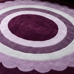 Purple <b>Round</b> Hand Tufted Area Rug Scalloped Edge <b>Carpet</b> Modern Circle Design Rug Soft Plush Rug for Living Room Bedroom Decor - Product Image 4