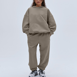 OEM Women Oversized Pullover Hoodie Tracksuit Set Fashion Wide Leg Sweatpants Soft & Breathable Fabric Premium Quality Tracksuit - Product Image 1