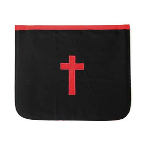 Tablier maçonnique blanc du Rite écossais 18e degré, bordure rouge, broderie étoile, insignes maçonniques - Product Image 2