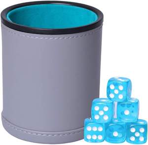 Vaso mezclador de dados de cuero hecho a mano, moldeado, apilable, para juegos de mesa, bar, pub, con 10 dados para Farkle, regalo para fiestas - Product Image 6
