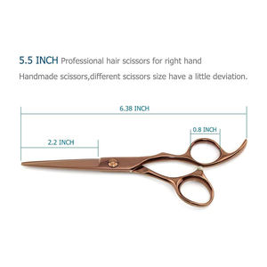 Tijeras de Peluquería Profesionales Nuevas de Acero Inoxidable de 5.5 Pulgadas con Anillo de Dedo Extraíble, Punta de Cuchilla Afilada y Logotipo Personalizado - Product Image 3