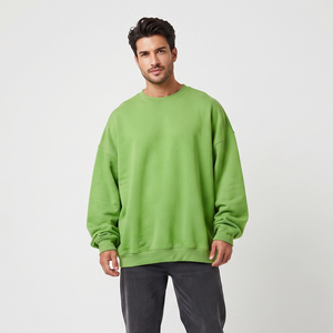 Sudadera Holgada para Hombre, Informal, 100% Poliéster de Felpa, 400 GSM, Hombros Caídos, Cuello Redondo, Sudadera de Invierno para Hombre - Product Image 1