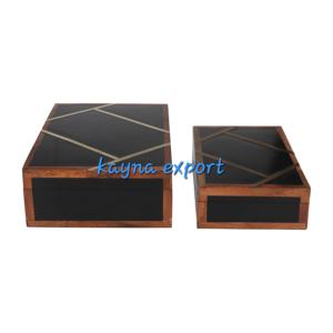 Wooden Luxury <b>Mirror</b> Storage Decorative Fancy Box for Table Decoration New Luxury Storage Box Supplier for Gift Packing Storage - Product Image 3