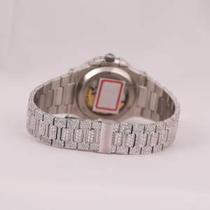 Fully Iced Out Lab Grown VS1 Diamond <b>Watch</b> for Men Luxury Stainless Steel Round Dial Custom Timepiece Jewelry - Product Image 3