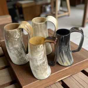 Natural Buffalo Horn Viking Drinking Beer <b>Mug</b> Eco-Friendly Durable <b>Large</b> Capacity Hand Grip Best Selling Home Use - Product Image 5