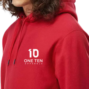 <b>Mens</b> Heavyweight Cross-Grain Hoodie <b>Red</b> Color Premium Cotton Fleece Pullover <b>Sweatshirt</b> Custom Logo OEM ODM Casual Winter Wear - Product Image 5