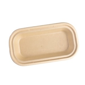 Top Selling Eco Friendly Disposable 500 ml Rectangular Pulp Moulded Food <b>Container</b> Leak Resistant Packaging for Hot/Cold Meals - Product Image 1