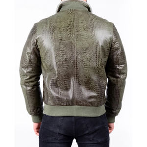 Chaqueta de Cuero Unisex con Cuello Alto Texturizado y Diseño Frontal, Color Personalizado para Grabado en Relieve - Product Image 2