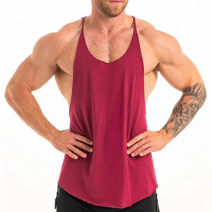 Camiseta Deportiva sin Mangas al por Mayor, de Alta Calidad, Corte Lateral Holgado, Jersey de Algodón Elástico, Color Sólido, Ropa de Gimnasio - Product Image 4