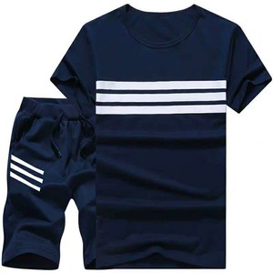 Conjuntos Cortos para Hombre al por Mayor 2026, Logotipo Personalizado, 100% Algodón, 2 Piezas, Verano, Ecológicos, BEMORE SPORTS OEM, Conjunto Casual de Camiseta y Pantalones Cortos - Product Image 1